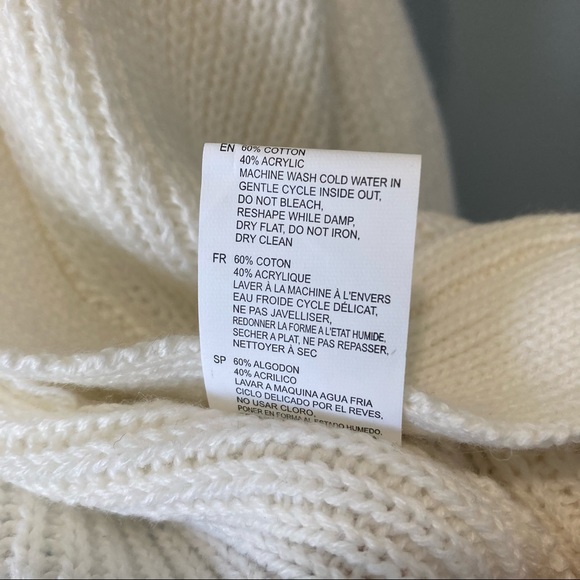 Tiered Ruffle Sleeve Open-Front Knit Cream Cardigan Sweater by Cloth Size Small - Picture 7 of 10